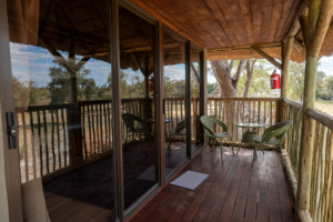 Chalet 1 terrace in front of bedroom